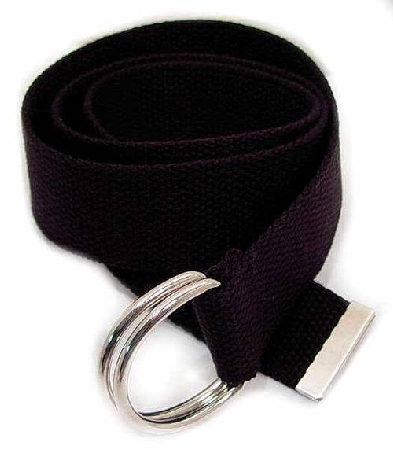 WN-150 BLACK 1.5 inch CANVAS BELT WITH DOUBLE D RING BUCKLE, MEDIUM