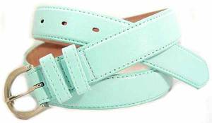WN-BD148 1 1/4" DRESS BELT WITH DOUBLE KEEPER - BABY BLUE, SMALL (30/32)