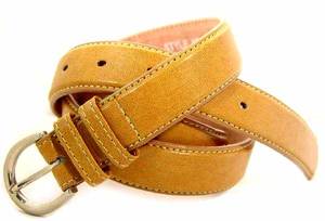 WN-BD148 1 1/4" DRESS BELT WITH DOUBLE KEEPER - CAMEL, SMALL (30/32)
