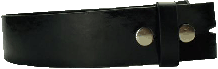 LA-4444 PLAIN BLACK LEATHER BELT STRAP W/SNAPS, 3XL/XXXL (50/52)