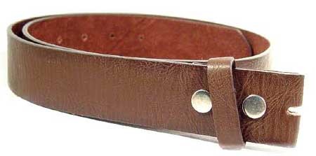 WN-333 BROWN SOFT LEATHER BELT STRAPS W/SNAPS, X-LARGE (42/44)