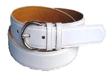WN-BD148 1 1/4" DRESS BELT WITH DOUBLE KEEPER - WHITE, LARGE (38/40)