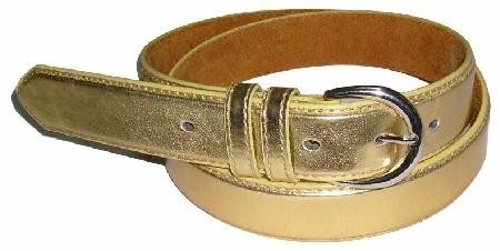 LA-5549 1 1/4" DRESS BELT WITH DOUBLE KEEPER - GOLD, LARGE (36.5/38.5)