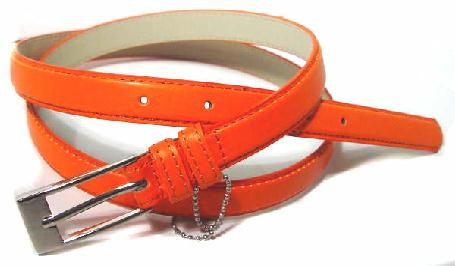 .75 Inch Orange Skinny Belt for Women in X-Large