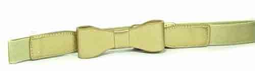 WN-350L 1" Wide Gold Elastic W/Patent Leather matching Bow