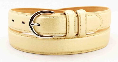 WN-BD148 1 1/4" DRESS BELT WITH DOUBLE KEEPER - LIGHT GOLD, X-LARGE (42/44)