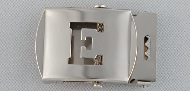 WN-141 INITIAL E MILITARY STYLE BELT BUCKLE
