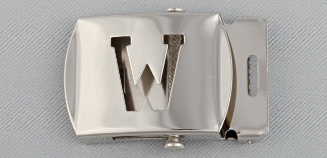 WN-141 INITIAL W MILITARY STYLE BELT BUCKLE