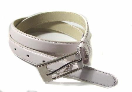 .5 Inch White Skinny Belt for Women in Large