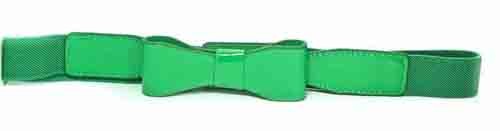 WN-350 1" Wide Green Elastic W/Patent Leather matching Bow