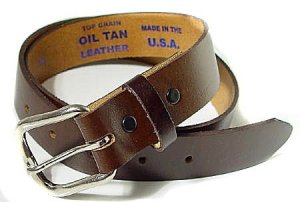 44", Waist, 1.25 Brown USA Made Top Grain Leather Belt