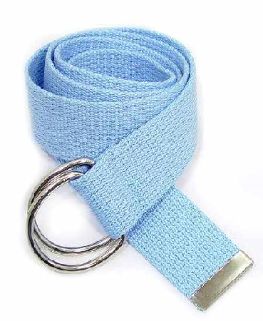 WN-150 BABY BLUE 1.5 inch CANVAS BELT WITH DOUBLE D RING BUCKLE, LARGE