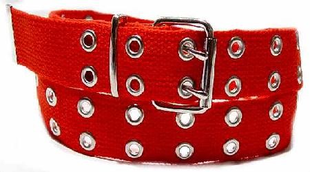 WN-56 TWO HOLE CANVAS BELT - RED, SMALL