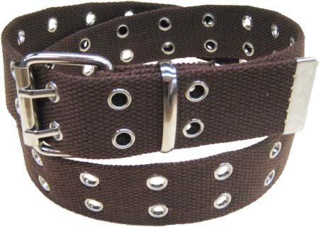 WN-56 TWO HOLE CANVAS BELT - BROWN, SMALL
