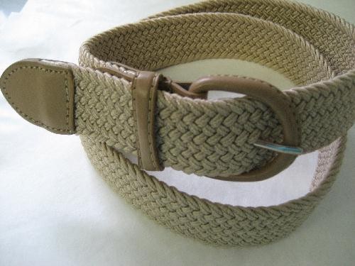 662 BEIGE NYLON STRETCH BELT 1.5" WIDE ON SALE & SIZES TO FIT MOST 