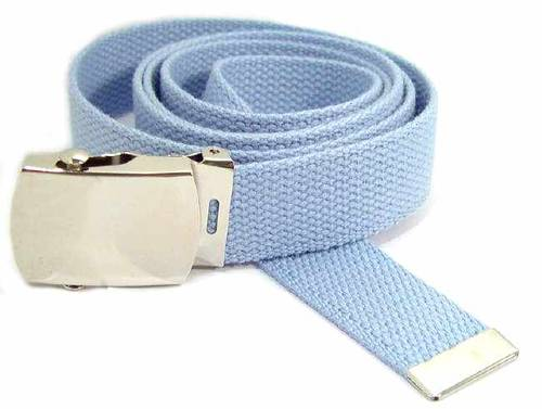 WN-40 BABY BLUE 1.25 INCH WIDE MILITARY STYLE BELT WITH BUCKLE