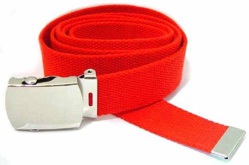 WN-40 RED 1.25 INCH MILITARY STYLE BELT WITH BUCKLE
