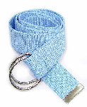 WN-150 BABY BLUE 1.5 inch CANVAS BELT WITH DOUBLE D RING BUCKLE, X-LARGE