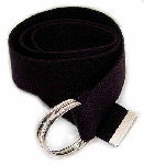 WN-150 BLACK 1.5 inch CANVAS BELT WITH DOUBLE D RING BUCKLE, SMALL