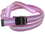 WN-40 PINK/WHITE/PINK 1.25 INCH MILITARY STYLE BELT WITH BUCKLE