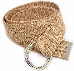 WN-150 TAN 1 1/2" CANVAS BELT W/DOUBLE "D" RING BUCKLE, SMALL