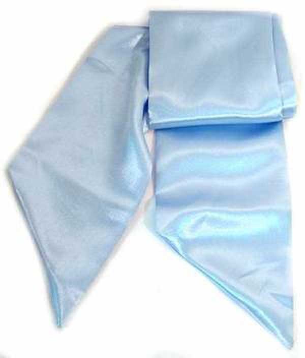 WN-125 SEAMLESS SATIN 64" SCARFS IN SOLID BLUE