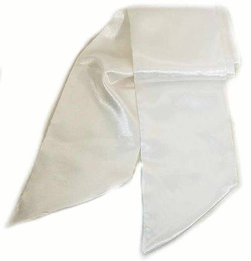 WN-125 SEAMLESS SATIN 64" SCARFS IN SOLID WHITE
