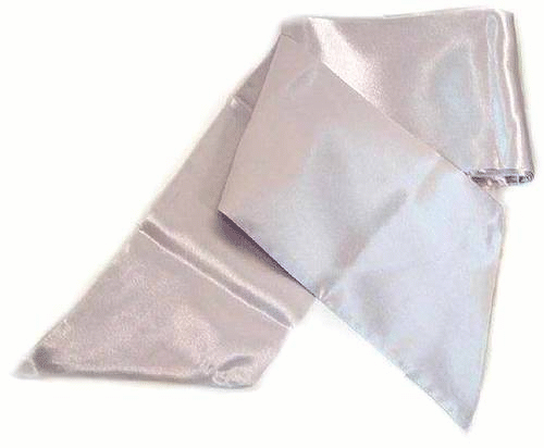 WN-125 SEAMLESS SATIN 64" SCARFS IN SOLID SILVER