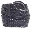 WN-LS3002 BLACK 1 & 3/4" WIDE LEATHER BRAIDED LADIES BELT, SMALL