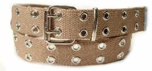 WN-56-C TWO HOLE CANVAS BELT - BEIGE, SMALL