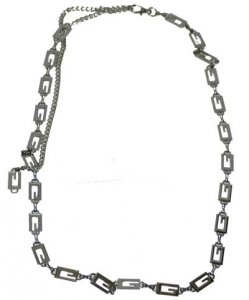 CH-17S  SILVER G STYLE CHAIN BELT MED-LG