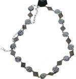 CH-25S SILVER HAMMERED DISCS AND DIAMONDS CHAIN BELT SM-MED