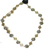 CH-25G GOLD HAMMERED DISCS AND DIAMONDS CHAIN BELT MED-LG